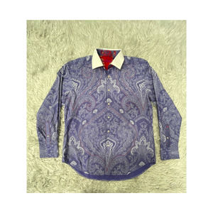 Robert Graham Paisley Embroised Shirt Button Down Sz L Print French